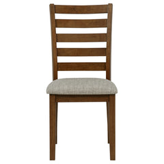 Atwood Warm Brown Wood Dining Side Chair Upholstered Seat - Ornate Home