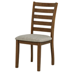Atwood Warm Brown Wood Dining Side Chair Upholstered Seat - Ornate Home
