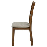 Atwood Warm Brown Wood Dining Side Chair Upholstered Seat - Ornate Home