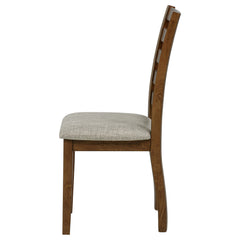 Atwood Warm Brown Wood Dining Side Chair Upholstered Seat - Ornate Home