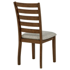 Atwood Warm Brown Wood Dining Side Chair Upholstered Seat - Ornate Home