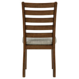 Atwood Warm Brown Wood Dining Side Chair Upholstered Seat - Ornate Home
