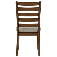 Atwood Warm Brown Wood Dining Side Chair Upholstered Seat - Ornate Home