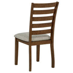 Atwood Warm Brown Wood Dining Side Chair Upholstered Seat - Ornate Home