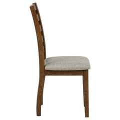 Atwood Warm Brown Wood Dining Side Chair Upholstered Seat - Ornate Home