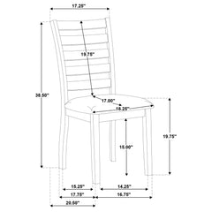 Atwood Warm Brown Wood Dining Side Chair Upholstered Seat - Ornate Home