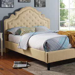 Aubree Beige Cal.King Bed - Ornate Home