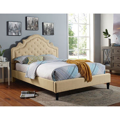 Aubree Beige Cal.King Bed - Ornate Home