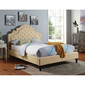 Aubree Beige Cal.King Bed - Ornate Home