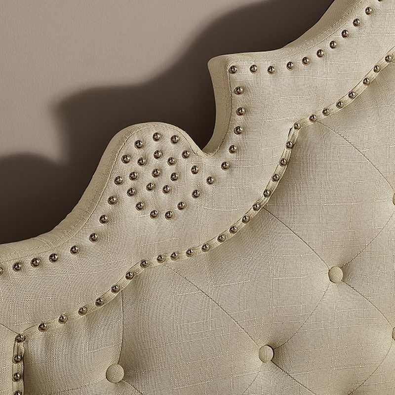 Aubree Beige Cal.King Bed - Ornate Home