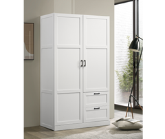 Aubree White 40"W Wardrobe Armoire - Ornate Home