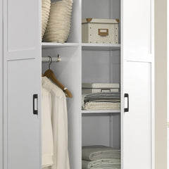 Aubree White 40"W Wardrobe Armoire - Ornate Home