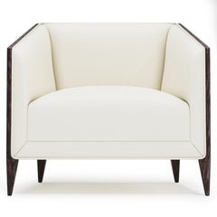 Aubree White/Cream Leather Chair - Ornate Home