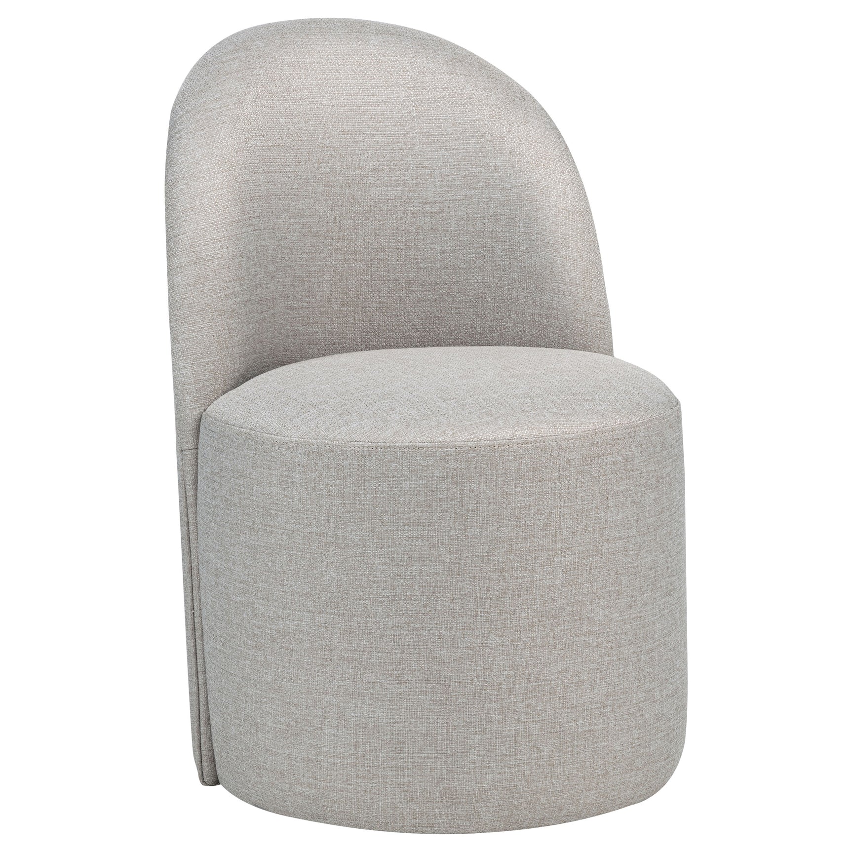 Aubrey Beige Upholstered Barrel Dining Side Chair (Set of 2) - Ornate Home