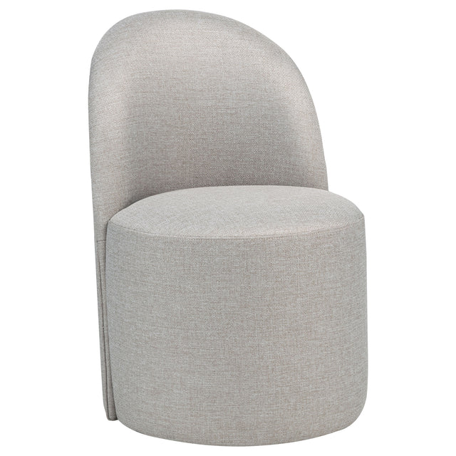 Aubrey Beige Upholstered Barrel Dining Side Chair (Set of 2) - Ornate Home