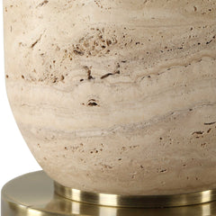 Aubrey Brown/Gold Travertine Table Lamp - Ornate Home