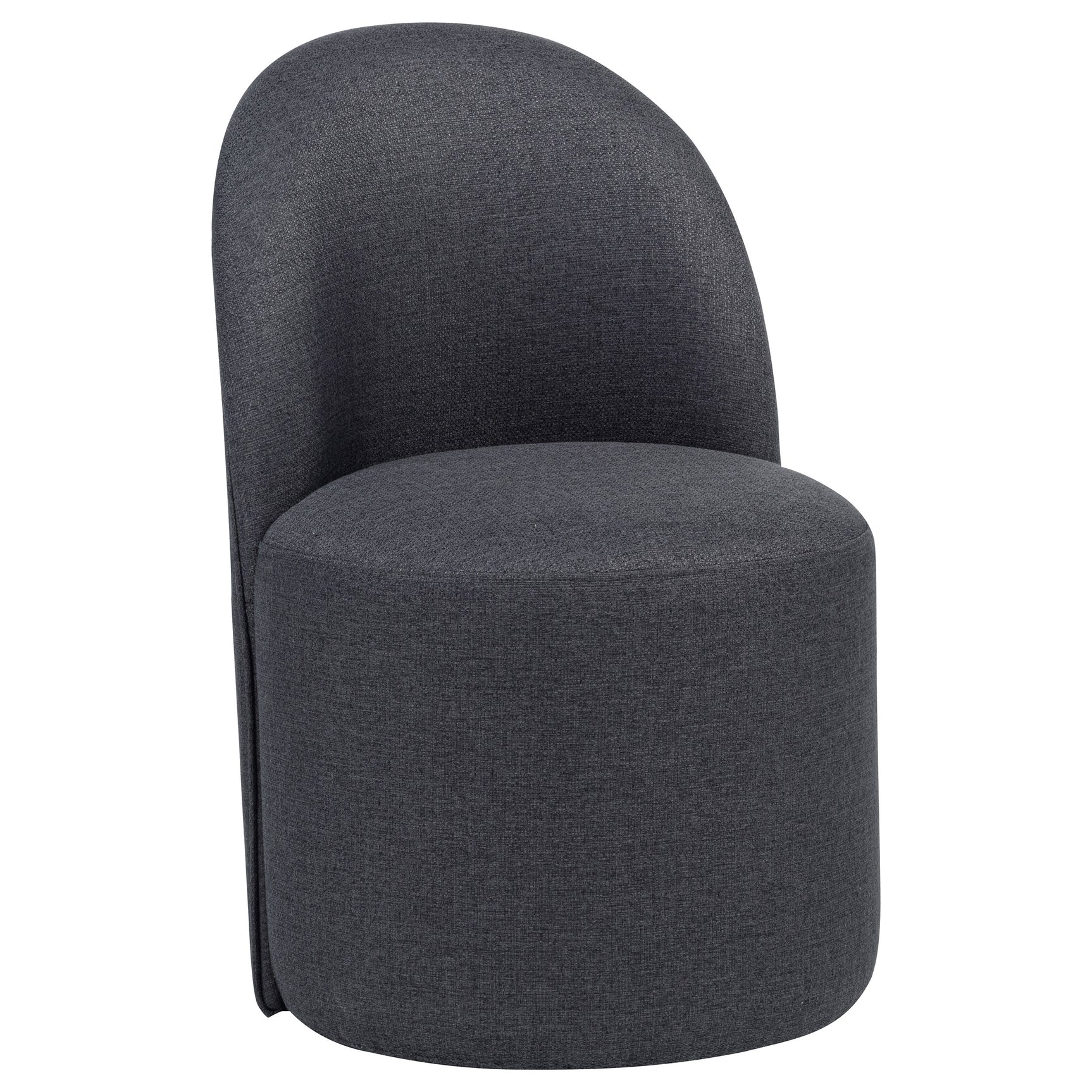 Aubrey Charcoal Upholstered Barrel Dining Side Chair (Set of 2) - Ornate Home
