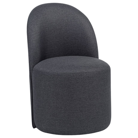 Aubrey Charcoal Upholstered Barrel Dining Side Chair (Set of 2) - Ornate Home