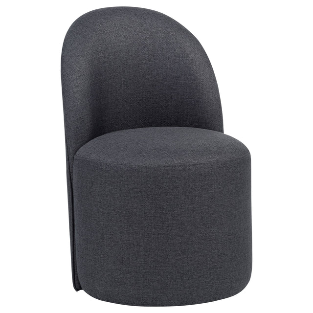 Aubrey Charcoal Upholstered Barrel Dining Side Chair (Set of 2) - Ornate Home