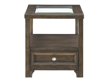 Auburn Charcoal Brown End Table - Ornate Home