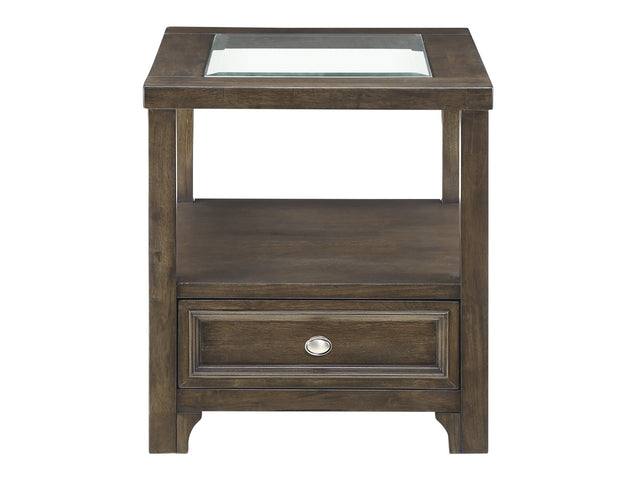 Auburn Charcoal Brown End Table - Ornate Home