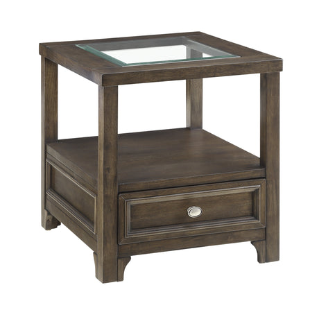 Auburn Charcoal Brown End Table - Ornate Home