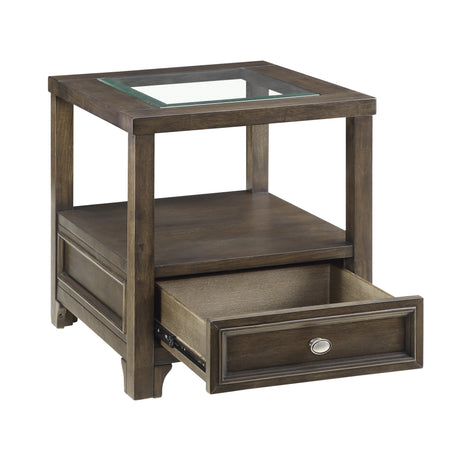 Auburn Charcoal Brown End Table - Ornate Home