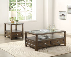 Auburn Charcoal Brown End Table - Ornate Home