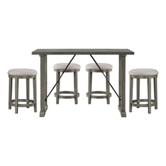 Auburndale Gray 5pc Dining Set - Ornate Home