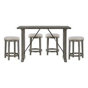 Auburndale Gray 5pc Dining Set - Ornate Home