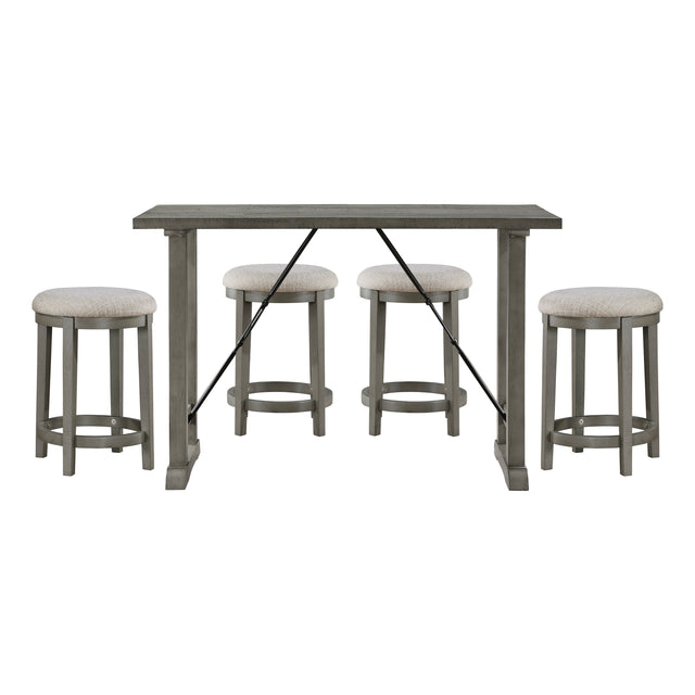 Auburndale Gray 5pc Dining Set - Ornate Home