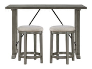 Auburndale Light Gray/Gray 3-Piece Counter Height Set - Ornate Home