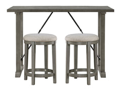 Auburndale Light Gray/Gray 3-Piece Counter Height Set - Ornate Home