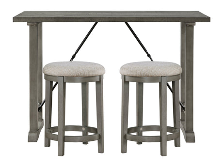 Auburndale Light Gray/Gray 3-Piece Counter Height Set - Ornate Home