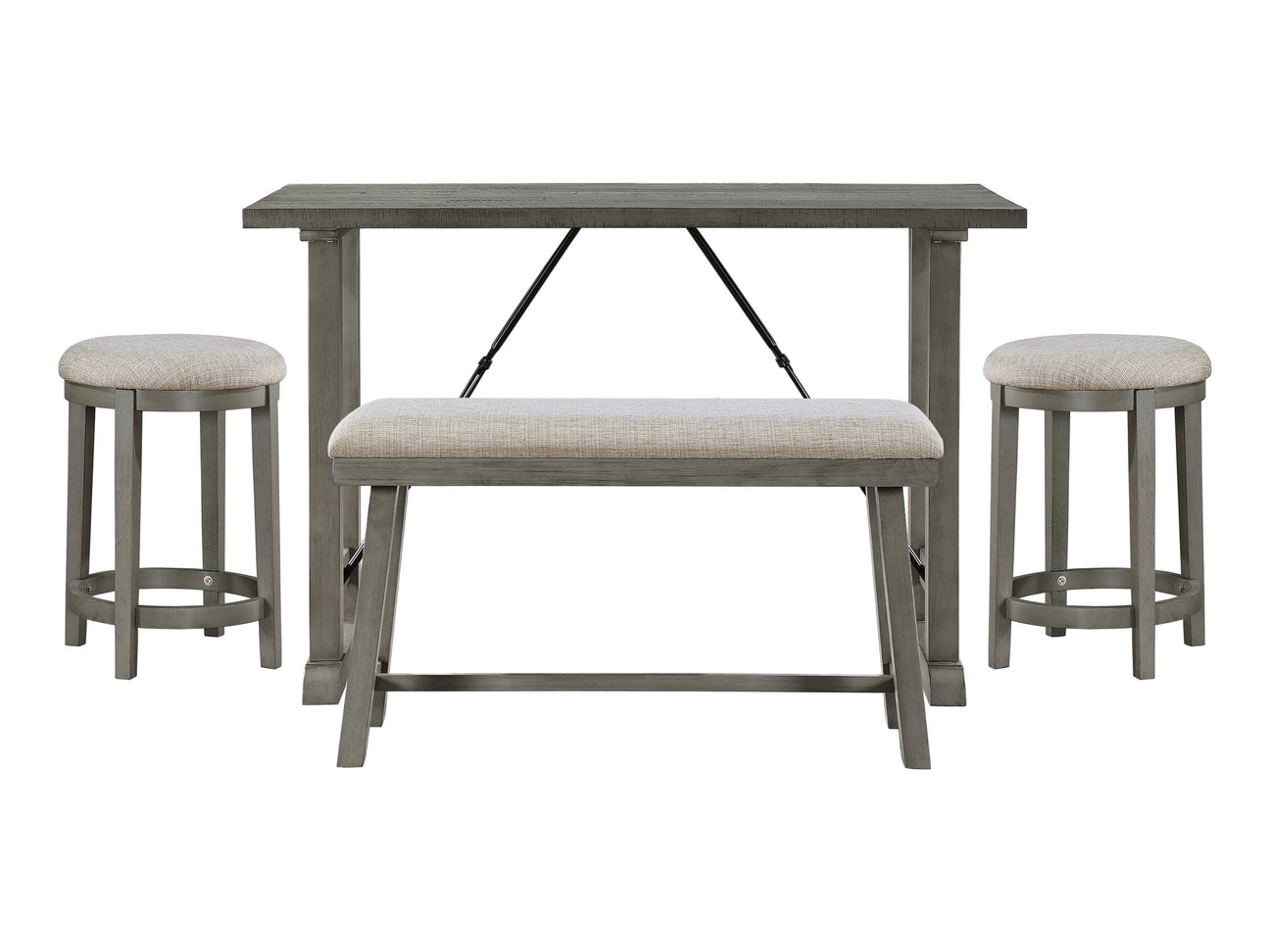 Auburndale Light Gray/Gray 4-Piece Counter Height Set - Ornate Home