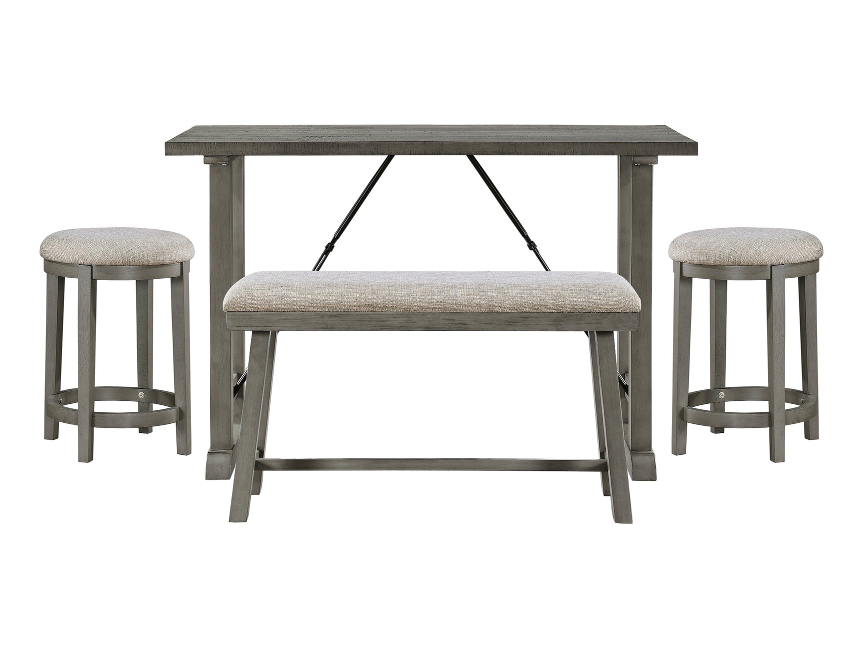 Auburndale Light Gray/Gray 4-Piece Counter Height Set - Ornate Home