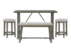 Auburndale Light Gray/Gray 4-Piece Counter Height Set - Ornate Home