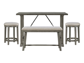 Auburndale Light Gray/Gray 4-Piece Counter Height Set - Ornate Home