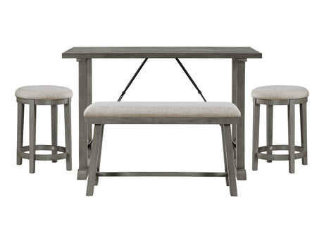 Auburndale Light Gray/Gray 4-Piece Counter Height Set - Ornate Home