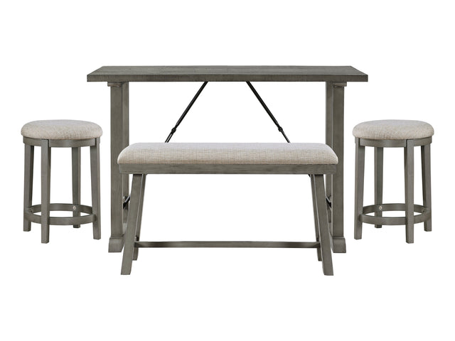 Auburndale Light Gray/Gray 4-Piece Counter Height Set - Ornate Home