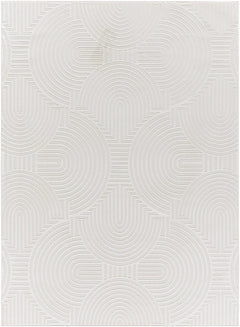 Aucoin Cream 3D Rainbow Washable Area Rug - Ornate Home