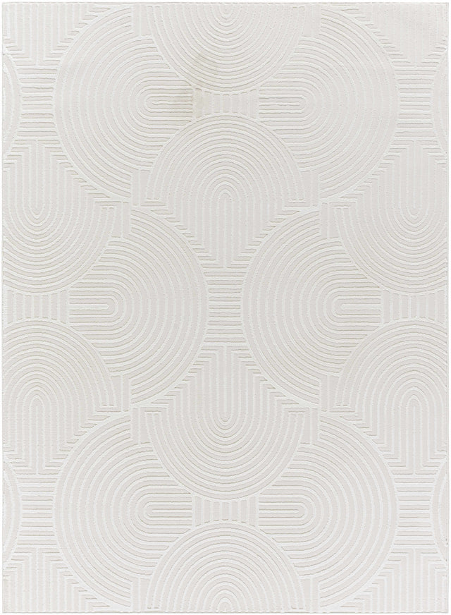 Aucoin Cream 3D Rainbow Washable Area Rug - Ornate Home