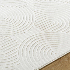Aucoin Cream 3D Rainbow Washable Area Rug - Ornate Home