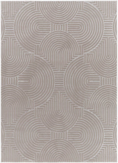 Aucoin Taupe 3D Rainbow Washable Area Rug - Ornate Home