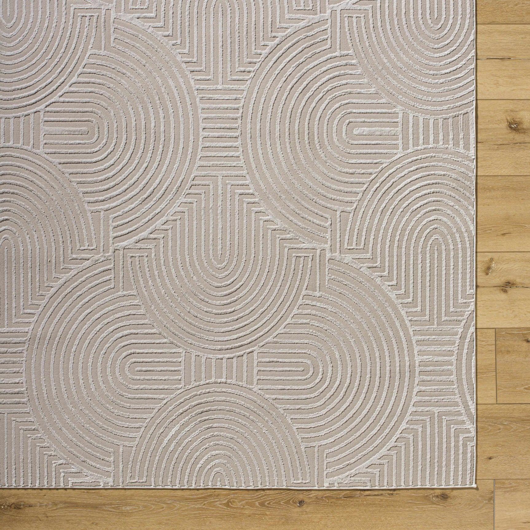 Aucoin Taupe 3D Rainbow Washable Area Rug - Ornate Home