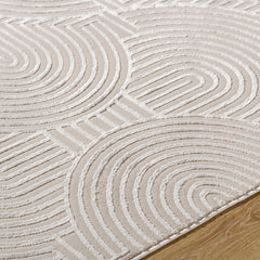 Aucoin Taupe 3D Rainbow Washable Area Rug - Ornate Home