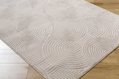 Aucoin Taupe 3D Rainbow Washable Area Rug - Ornate Home