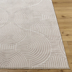 Aucoin Taupe 3D Rainbow Washable Area Rug - Ornate Home