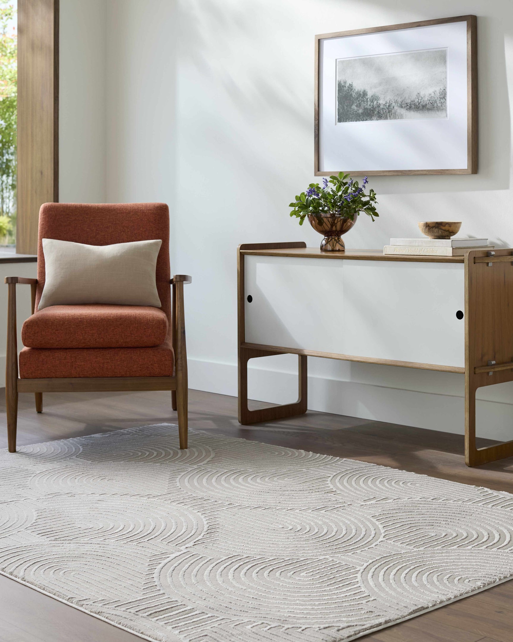 Aucoin Taupe 3D Rainbow Washable Area Rug - Ornate Home