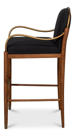 Auden Black Bar Stool - Ornate Home